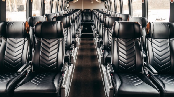 50 passenger charter bus inside escondido