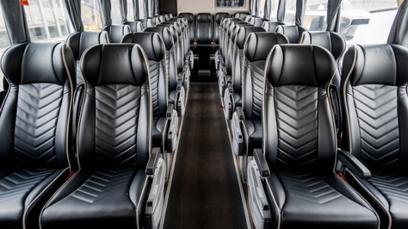 56 passenger charter bus inside carlsbad